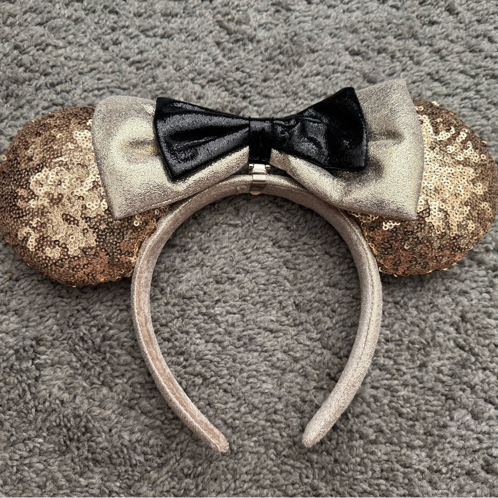 Sequin Mickey Mouse 90th Ears Headband with Detachable Bow